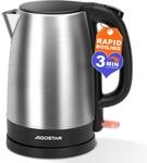 Aigostar Wasserkocher Edelstahl 1,7 L, 2200W Elektrischer Wasserkocher mit