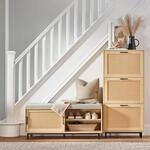 SoBuy FSR154-N Schuhbank mit Sitzfl&auml;che Dielenbank mit Schiebet&uuml;ren Sitzbank mit