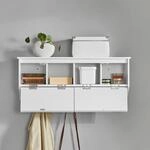 SoBuy FHK24-W Wandgarderobe Flurgarderobe Kleiderhaken H&auml;ngeregal mit 2...