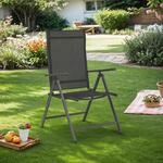 Gartenst&uuml;hle, 2er Set, Klappst&uuml;hle, mit robustem Aluminiumgestell, R&uuml;ckenlehne
