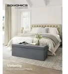 SONGMICS Sitzhocker Aufbewahrungshocker, Samtige, klappbare Sitztruhe (76/110...