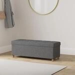 SONGMICS Sitzbank sitzhocker, 76/110cm mit Stauraum, klappbare Sitztruhe,...