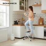 SONGMICS Trittleiter mit 2 Stufen, zusammenklappbar, Trittbreite 20 cm, Gummi,