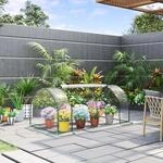 Outsunny Gew&auml;chshaus Treibhaus Fr&uuml;hbeet T&uuml;r Pflanzenhaus Pflanzenaufzucht