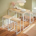 SoBuy OGT15 Esstisch mit 4 St&uuml;hlen K&uuml;chentisch Bartisch Set Essgruppe