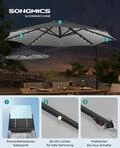 SONGMICS Sonnenschirm,Ampelschirm,300 cm,28Solar-LED-Leuchten,UPF
