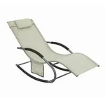 SoBuy OGS28 Sonnenliege Gartenliege schaukel mit Tasche und atmungsaktiv und luftig