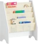 SoBuy FRG225-W Kinder-B&uuml;cherregal H&auml;ngef&auml;cherregal Zeitungsst&auml;nder mit 4