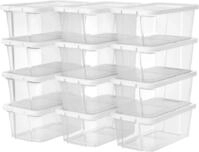 SONGMICS Schuhbox Aufbewahrungsboxen (12 St), f&uuml;r Schuhe bis Gr&ouml;&szlig;e 41