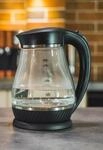 Elektrischer Wasserkocher aus Glas, 1,7 l, 2200 W, schwarz-modernes Design,