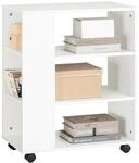 SoBuy FBT68-W Druckertisch mit 7 Ablagen Rollcontainer B&uuml;rowagen Beistellwagen