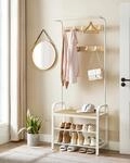 VASAGLE Kleiderst&auml;nder, Garderobe, Eingangsm&ouml;bel mit Schuhregal, 3 Ebenen, mit