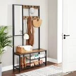 VASAGLE Garderobenst&auml;nder Garderobe, Spiegel, Schuhregal mit Sitzfl&auml;che
