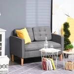 HOMCOM 2 Sitzer Sofa, Couch mit Stauraum, Holzbeine, Gepolsterter Polstersofa...