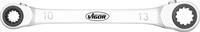 VIGOR Doppel Ratschen-Ringschl&uuml;ssel V3607 Multiprofil SW 8 x 12 &middot; 10 x 13