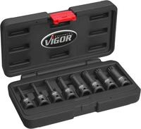 VIGOR Schlagschrauber Schraubendrehereinsatz Satz V7018 1/2" XZN 8-teilig