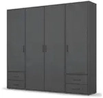 Dreht&uuml;renschrank Yarm , grau , Ma&szlig;e (cm): B: 187 H: 194