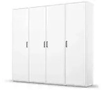 Dreht&uuml;renschrank Yarm , wei&szlig; , Ma&szlig;e (cm): B: 187 H: 194