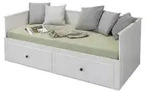 Tagesbett mit Ausziehfunktion Merton , wei&szlig; , Ma&szlig;e (cm): B: 96 H: 75