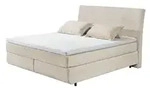 Boxspringbett Kent , creme , Ma&szlig;e (cm): B: 185 H: 126