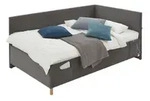 Polsterbett in Cord Cool , grau , Ma&szlig;e (cm): B: 100 H: 90
