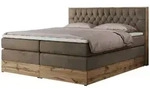 Boxspringbett mit Bettkasten Amore King , braun , Ma&szlig;e (cm): B: 208 H: 115
