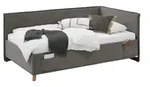 Polsterbett mit trendiger Kederumrahmung Fun , grau , Ma&szlig;e (cm): B: 153 H: 90