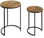 by Living Beistelltisch 2er-Set Jaron , braun , Ma&szlig;e (cm): B: 40 H: 60