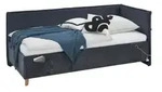 Polsterbett mit trendiger Kederumrahmung Fun , blau , Ma&szlig;e (cm): B: 103 H: 90