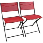 Gartenstuhl 2er-Set , rot , Ma&szlig;e (cm): B: 45 H: 79