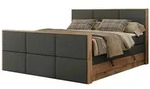 Boxspringbett mit Bettkasten Albero 2 King Duo , grau , Ma&szlig;e (cm): B: 208 H: 113