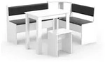 Eckbank , wei&szlig; , Ma&szlig;e (cm): B: 153 H: 80