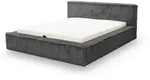 GrainGold Polsterbett mit Stauraum Langport , grau , Ma&szlig;e (cm): B: 215 H: 85