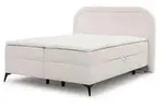 S-STYLE Boxbett mit Bettkasten Boucl&eacute;-Stoff Sonna , wei&szlig; , Ma&szlig;e (cm): B:...
