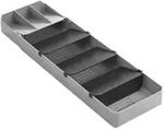 Besteck-Organizer Uni Fit , grau , Kunststoff , Ma&szlig;e (cm): B: 15 H: 6