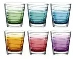 LEONARDO 6er-Gl&auml;serset Vario Struttura , mehrfarbig , Glas , Ma&szlig;e (cm): B:...