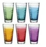 LEONARDO 6er-Gl&auml;serset Vario Struttura , mehrfarbig , Glas , Ma&szlig;e (cm): B:...