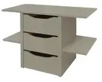 Schubkasteneinsatz mit Ablage Orange/Blue , holzfarben , Ma&szlig;e (cm): B: 88 H:...