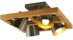 Trio Deckenstrahler 4-flammig Nickel-antik Bell , holzfarben , Ma&szlig;e (cm): B: 39