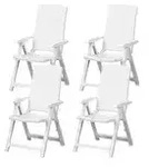 Siena Garden Klappsessel 4er-Set Tampa , wei&szlig; , Ma&szlig;e (cm): B: 44 H: 111