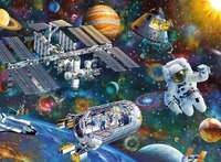 Ravensburger Puzzle XXL Teile - Internationale Raumstation - 200 bis 499 Teile