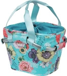 Basil 11291, Basil Bloom Field Klickfix 15l Front Basket Rosa Blue Flower