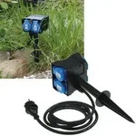 Gartensteckdose mit Erdspie&szlig;, 4-fach IP44, 1,4m Kabel