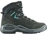 Lowa Damen Renegade Evo GTX Mid S Wanderstiefel (schmal) - 37 - ASPHALT/TUERKIS