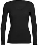 Icebreaker Damen Siren Sweetheart Langarmshirt - L - Black