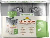 Almo nature Almo Holistic Anti Hairball Multipack 6x70 g mit Rind & Huhn 0,42 kg,