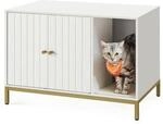 FEANDREA Katzenklo-Schrank Katzenhaus mit Kratzmatte wei&szlig;