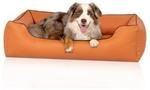 Knuffelwuff orthop&auml;disches Hundebett aus Kunstleder Lovelock terracotta M-L