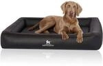 Knuffelwuff Orthop&auml;disches Hundebett aus Laser gestepptem Kunstleder Hampstead