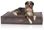 Knuffelwuff Hundekissen Lesedi aus Cord mit Handwebcharakter braun/ grau XXXL